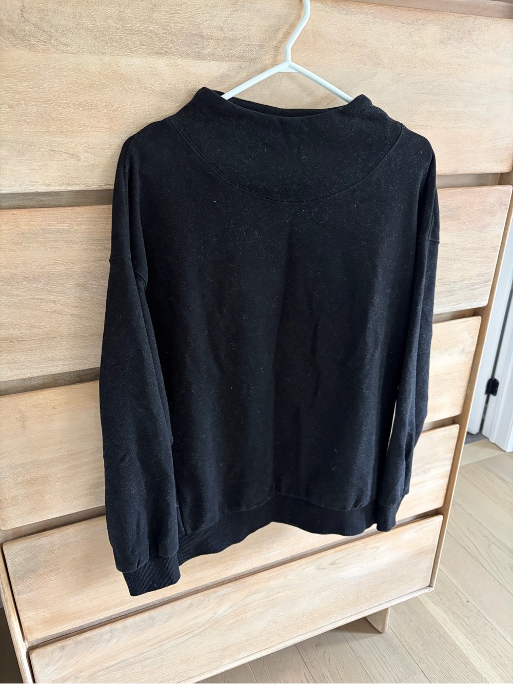 Anrabess Black Cowl Neck Women's Sweatshirt